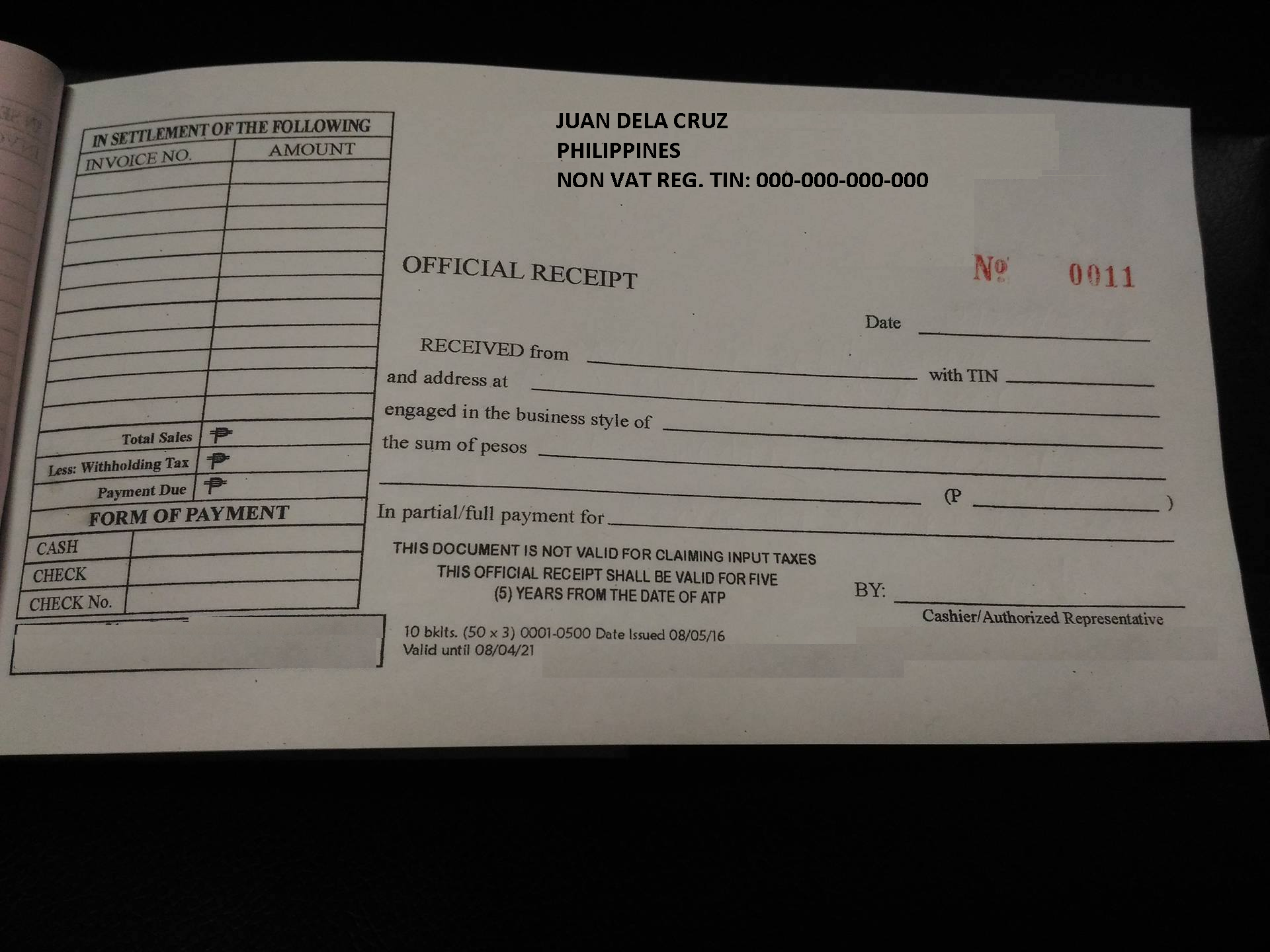 Receipt Template Ph Great Receipt Forms